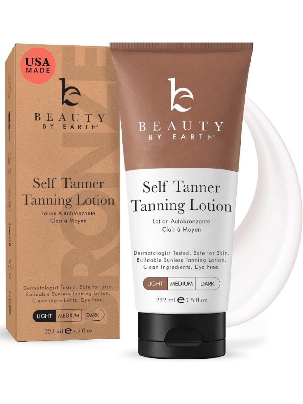 Natural & Organic Self Tanner Lotion - USA Made Sunless Tanning Solution